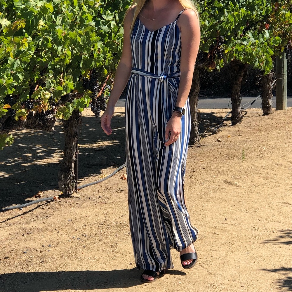 Blue stripped jumpsuit